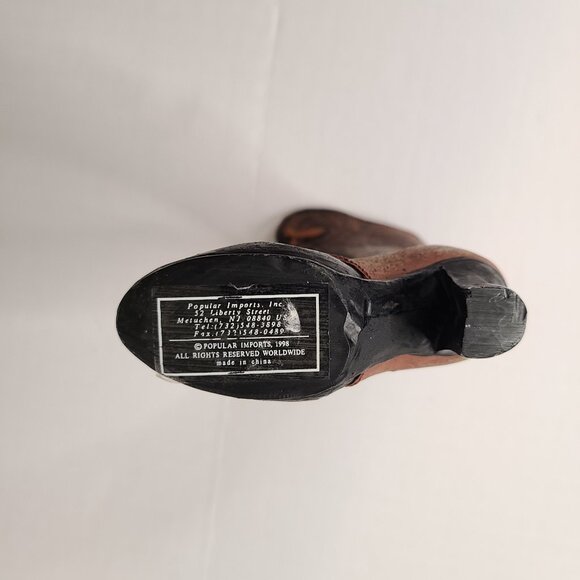 Two Vintage 1998 Victorian Ladies Resin Boots 4.5" Tall - Picture 9 of 10